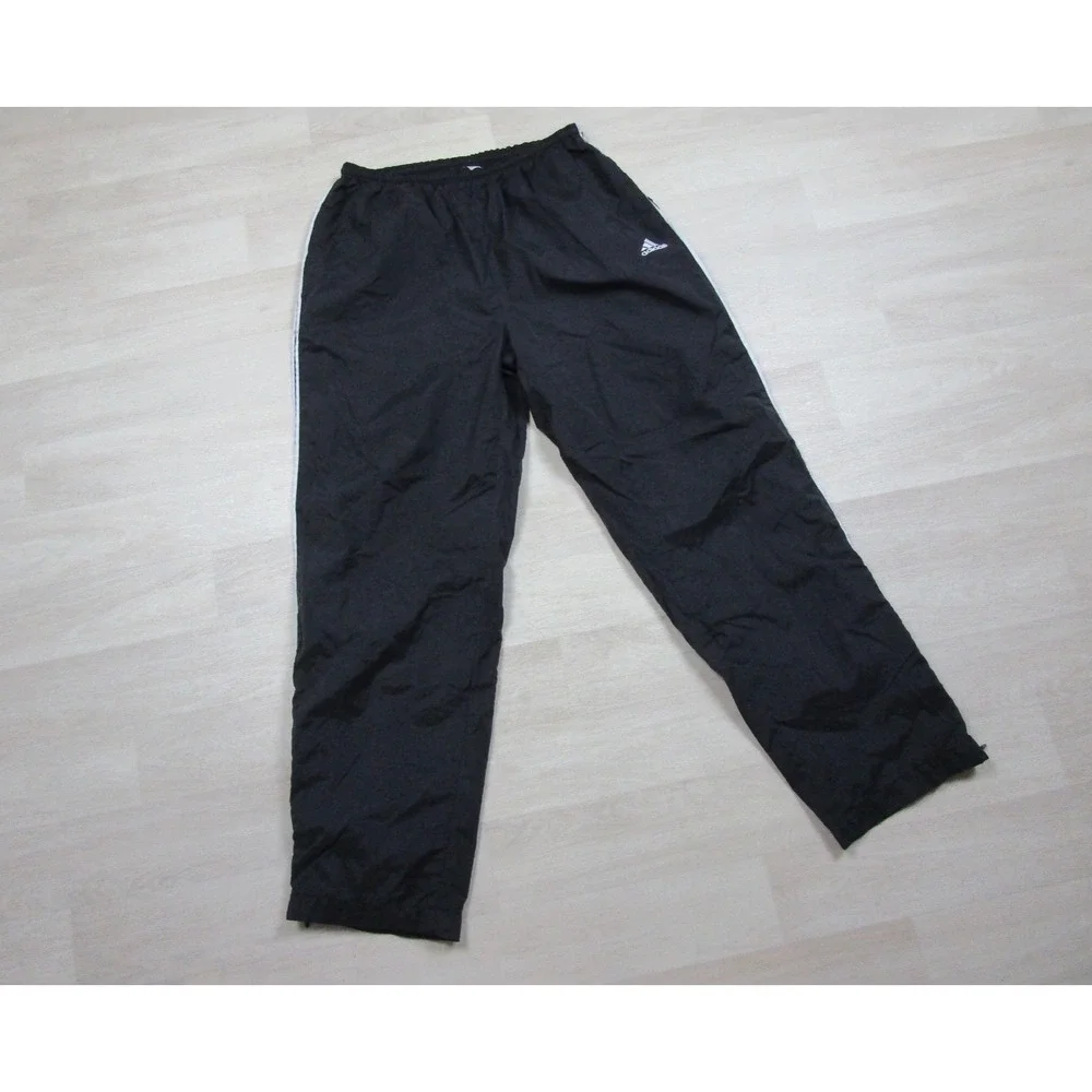 Vintage Y2K Adidas Wind Pants Men's (L) Athletic Warmup Ankle Zip #174959